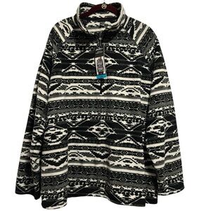 NWT..Eddie Bauer Aztec Print Fleece Pullover Quarter Zip 2X